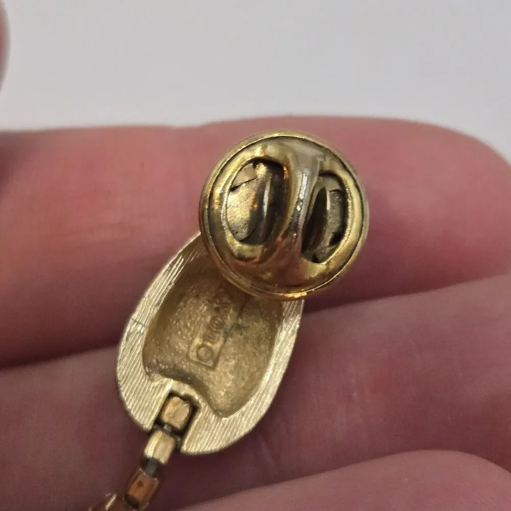 Vintage Avon Cat with Bell and Articulated Mouse Pins Scatter Set Of 2 Gold Tone